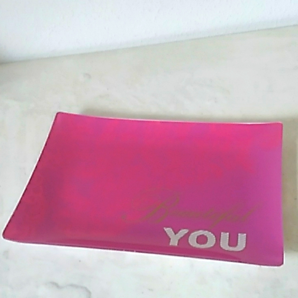 beautiful you glass office or home decorative plate accessory